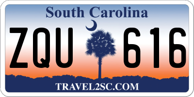 SC license plate ZQU616