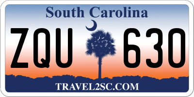SC license plate ZQU630