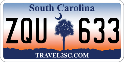 SC license plate ZQU633