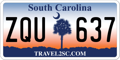 SC license plate ZQU637