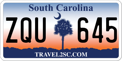 SC license plate ZQU645