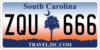 SC license plate ZQU666