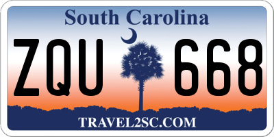 SC license plate ZQU668