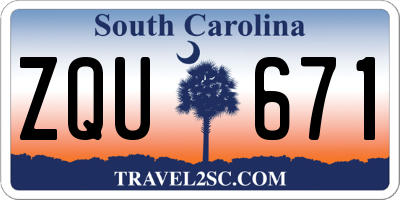 SC license plate ZQU671