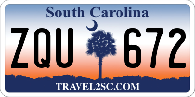 SC license plate ZQU672