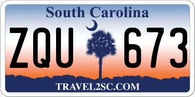SC license plate ZQU673