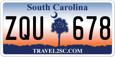 SC license plate ZQU678