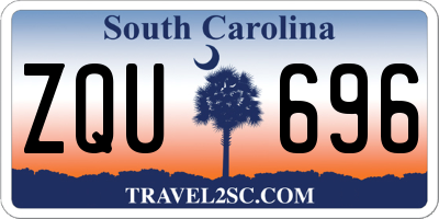 SC license plate ZQU696