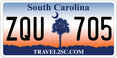 SC license plate ZQU705