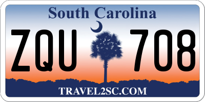 SC license plate ZQU708