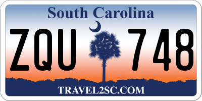 SC license plate ZQU748