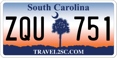 SC license plate ZQU751