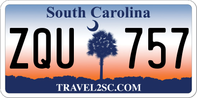 SC license plate ZQU757