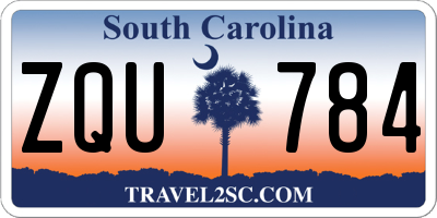 SC license plate ZQU784