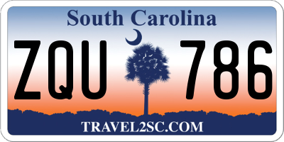 SC license plate ZQU786