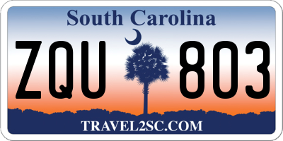 SC license plate ZQU803