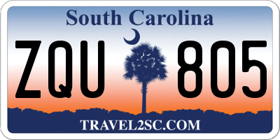 SC license plate ZQU805