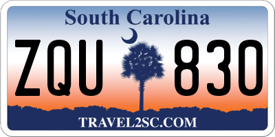 SC license plate ZQU830