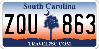 SC license plate ZQU863