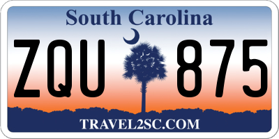 SC license plate ZQU875