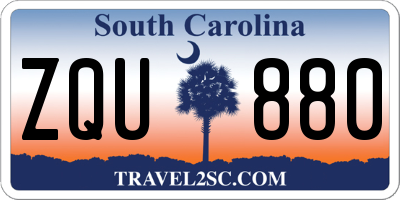 SC license plate ZQU880
