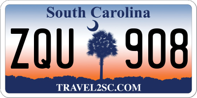 SC license plate ZQU908