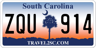 SC license plate ZQU914