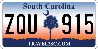 SC license plate ZQU915