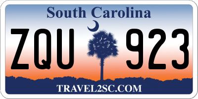SC license plate ZQU923