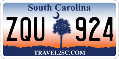SC license plate ZQU924