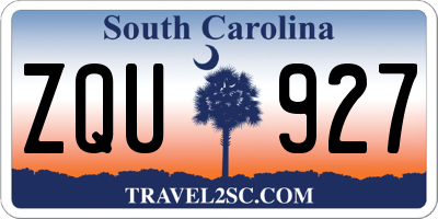 SC license plate ZQU927