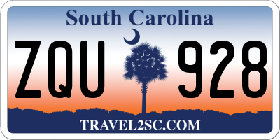 SC license plate ZQU928
