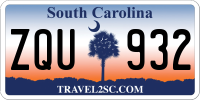 SC license plate ZQU932