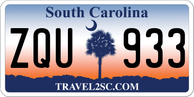 SC license plate ZQU933