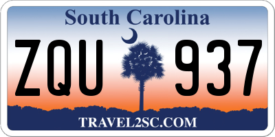 SC license plate ZQU937