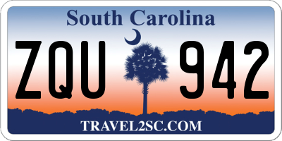 SC license plate ZQU942