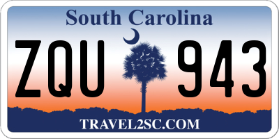 SC license plate ZQU943