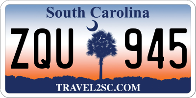 SC license plate ZQU945