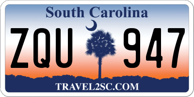 SC license plate ZQU947