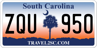 SC license plate ZQU950