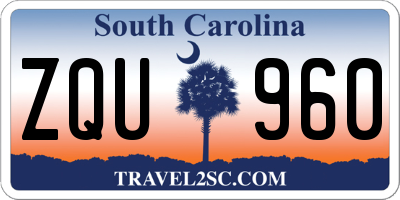 SC license plate ZQU960