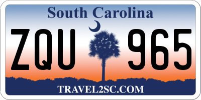 SC license plate ZQU965