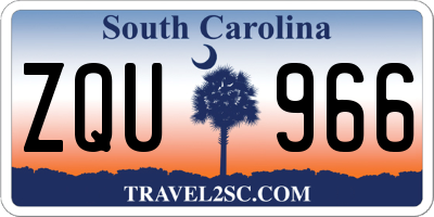 SC license plate ZQU966