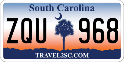 SC license plate ZQU968