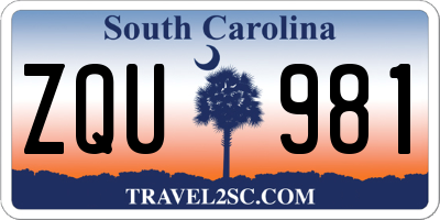 SC license plate ZQU981
