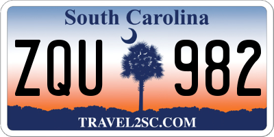 SC license plate ZQU982