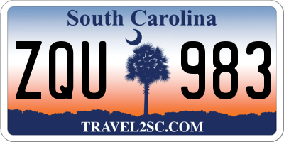 SC license plate ZQU983