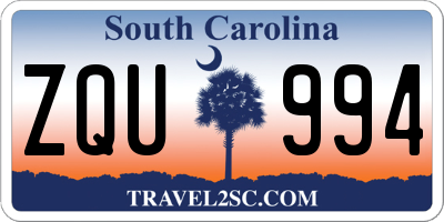 SC license plate ZQU994
