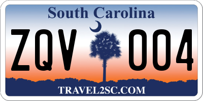 SC license plate ZQV004