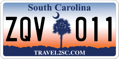 SC license plate ZQV011